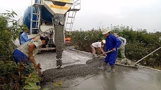 Concrete Mixer Truck Road Construction  How to Pour a Concrete Driveway [upl. by Win]