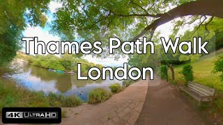 Best Thames River Walk 4K London richmond walkingtour thamespath [upl. by Octavian]