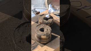 Casting Metal using Foundry Sand shorts shortsfeed foundry [upl. by Lovel]