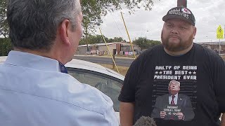 Trump Tshirt Controversy Interview with man who was confronted by election official [upl. by Llehsyt]