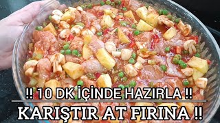 🔴 AKŞAMA NE YEMEK YAPSAM DİYE DÜŞÜNME‼️ 10DK HAZIRLA ✅ KARIŞTIR AT FIRINA 👌 SEBZELİ TAVUK YEMEĞİ [upl. by Saunderson]