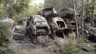 Car graveyard Båstnäs in the forest 45 [upl. by Philbo380]