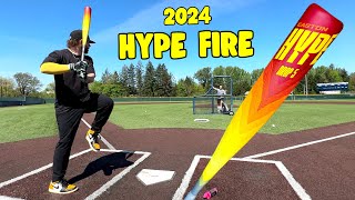 Hitting with the 2024 EASTON HYPE FIRE  USSSA Baseball Bat Review new exit velo record [upl. by Quiteris5]