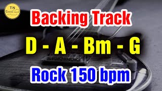 Rock Backing Track D Major  D A Bm G  TN Guitar Backing Track [upl. by Tanney]