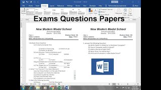 how to make question paper in Microsoft word Hindi [upl. by Almap]