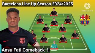 Ansu Fati Comeback  Barcelona Potential Line Up With Ansu Fati Season 20242025  Under Flick [upl. by Pacian]