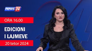 📢🗓 20 tetor 2024 Edicioni i Lajmeve ne News24 ne studio Megi Latifi Ora 1600🕣📺 [upl. by Alamat]