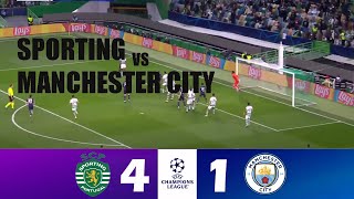 Sporting CP vs Manchester City 41  2024 Champions League  Match Highlights [upl. by Bautista282]