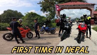 Crossing IndiaNepal Border with loud Exhaust  z900 and Ducati v4s [upl. by Eniwtna]