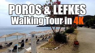 Kefalonia Greece  POROS amp LEFKES Walking Tour  Beach and Marina Walk [upl. by Nirag]