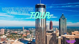 FULL hotel tour The Westin Peachtree Plaza Hotel Atlanta GA [upl. by Alenairam]