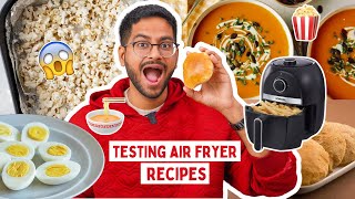 TESTING CRAZYAIR FRYER RECIPES 😱 EPIC RESULTS…PURI POPCORN SOUP BOILED EGG [upl. by Nyvar954]