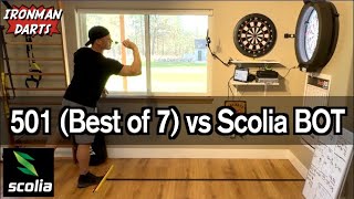 501 Race to 7 vs Scolia BOT on Ironman Darts [upl. by Alihet573]