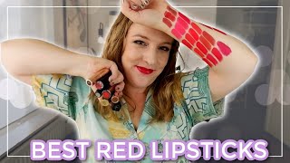 BEST RED LIPSTICKS 2021  My red lipstick collection incl swatches amp top 10 favorites on my lips [upl. by Coppock]