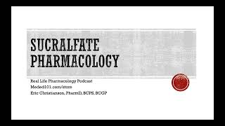 Sucralfate Carafate Pharmacology [upl. by Hyacinthie]