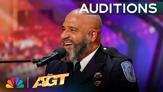 Police Officer Mervin Mayo STUNS With quotThinking Out Loudquot by Ed Sheeran  Auditions  AGT 2024 [upl. by Puff]