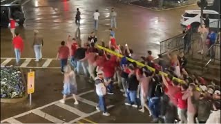 Crazy Ole Miss Fans carry goalpost through streets of Oxford after Georgia Upset [upl. by Yolanthe]