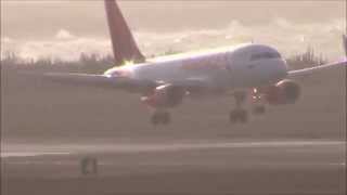 HARD BRAKING Avianca Colombia A319SL Landing at Curacao Airport [upl. by Sakul]