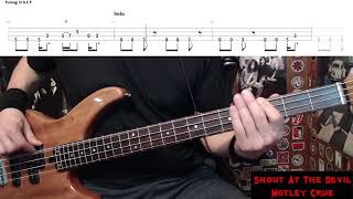 Shout At The Devil by Motley Crue  Bass Cover with Tabs PlayAlong [upl. by Noet]