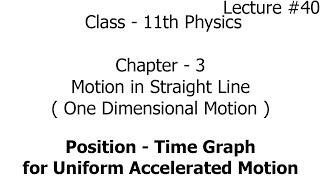 position time graph for uniform accelerated motion  motion in straight line  Physics  class 11 [upl. by Bennie]