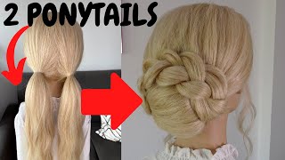 How to do easy chignon hairstyles  hair tutorial [upl. by Ahsilla395]