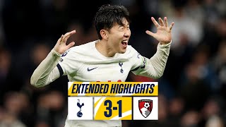 TOTTENHAM HOTSPUR 31 BOURNEMOUTH  EXTENDED HIGHLIGHTS  SPURS SECURE NEW YEARS EVE WIN [upl. by Dawes805]