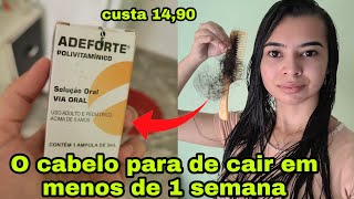 VITAMINA ADEFORTE PARA QUEDA DE CABELO meu cabelo estava caindo muito [upl. by Angrist]