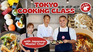 CHEF RV LEARNING HOW TO PREPARE AUTHENTIC JAPANESE FOODS IN TOKYO JAPAN [upl. by Eednus]