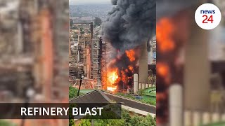 WATCH  Massive explosion at Engen refinery in Durban [upl. by Alamat]