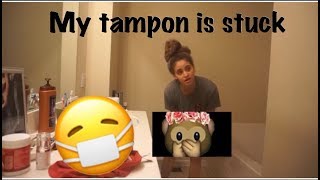 MY TAMPON IS STUCK PRANK ON BOYFRIEND [upl. by Ynnattirb373]