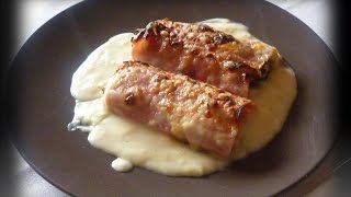 Rollitos gratinados de berenjena con jamón york y queso Receta paso a paso de Carmen Cárdenas [upl. by Eittak]