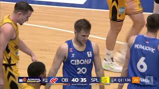 AdmiralBet ABA League 202324 highlights Round 11 Cibona  Split 7122023 [upl. by Gelasias]