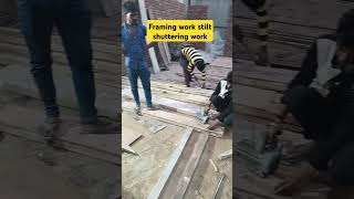 Framing work stilt shuttering work construction siteconstruction civilengineering [upl. by Adnarim]