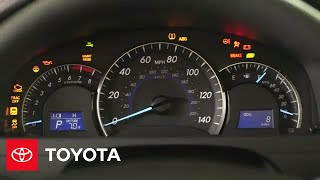 20145 Camry HowTo Dashboard Warning Lights  Toyota [upl. by Kamal837]