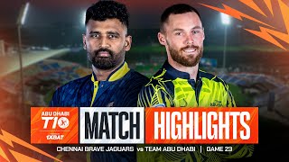 2024 Abu Dhabi T10 I Match 23 Highlights Team Abu Dhabi vs Chennai Brave Jaguars  Season 8 [upl. by Ahsiena]