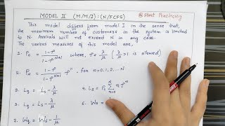 Model 2 MM1 NFCFS  Queueing Theory in Operation Research  Formula Numerical Solution [upl. by Ainnat]