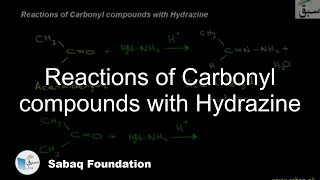 Reactions of Carbonyl compounds with Hydrazine Chemistry Lecture  Sabaqpk [upl. by Nwahsyt]