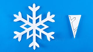 Easy Paper Snowflakes  Simple way to cut traditional snowflake out of paper ❄ [upl. by Aitsirhc]