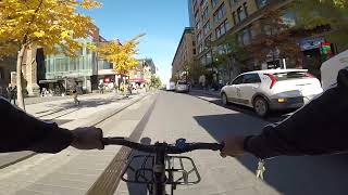 Coasting down Maisonneuve and St Catherine Street on the freewheel Single Speed [upl. by Icyaj]