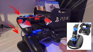 SUPORTE DUPLO PARA CARREGAR CONTROLE DE VÍDEO GAME PLAYSTATION PS4 [upl. by Salvidor670]