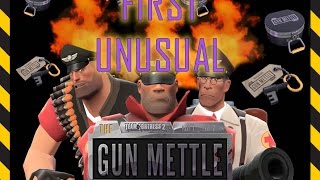 TF2 First Unusual Unboxing a Gun Mettle Cosmetics Case [upl. by Hekking]