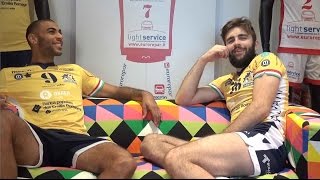 Facce da Modena Volley  Earvin Ngapeth e Uros Kovacevic intervistati da Andrea Sala [upl. by Lenee381]