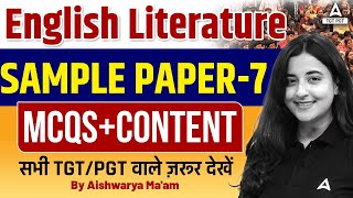 English Literature For TGTPGT Exams 2024  English Literature Sample Paper  7 By Aishwarya Maam [upl. by Arevle]