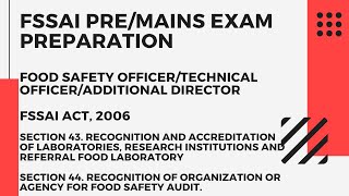 V35 Chapter 8 Part 1 FSSAI Act 2006  Section 43 amp 44  Food Safety Officer Exam Preparation [upl. by Rydder]