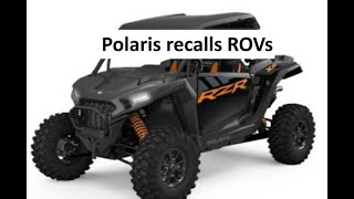 Polaris recalls off roaders RZR 1000 and XP 4 1000 ROVs [upl. by Cormac]