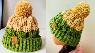 🌈Gorrito a Crochet Fácil y Paso a Paso Ivierno👪 [upl. by Luhar]