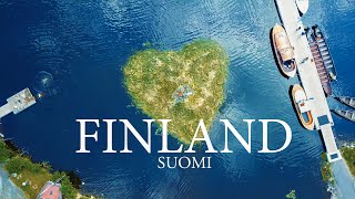 Flying over Finland Forests Lakes amp Islands  Suomi Ilmasta 4K [upl. by Adaha]