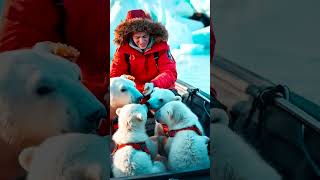 Arctic Bond Where Human Warmth Meets Polar 💕 animals winter polarbear pets [upl. by Kuth]