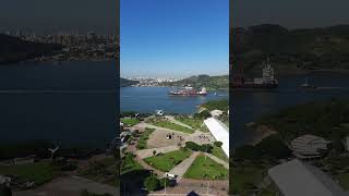 Travessia de Navio Cargueiro na Baia de Vitória  ES Praça do Papa Convento da Penha Vila Velha [upl. by Idaline]