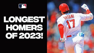 MOONSHOTS The 15 longest home runs of the 2023 season Ohtani Acuña and more [upl. by Aivatnohs]